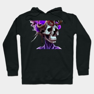 Goddess close-up portrait skull with mohawk Hoodie